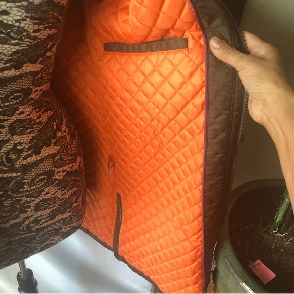 Anoarak Long Line Hooded Vest Removable Fur Trim Olive Green Large - Picture 8 of 14